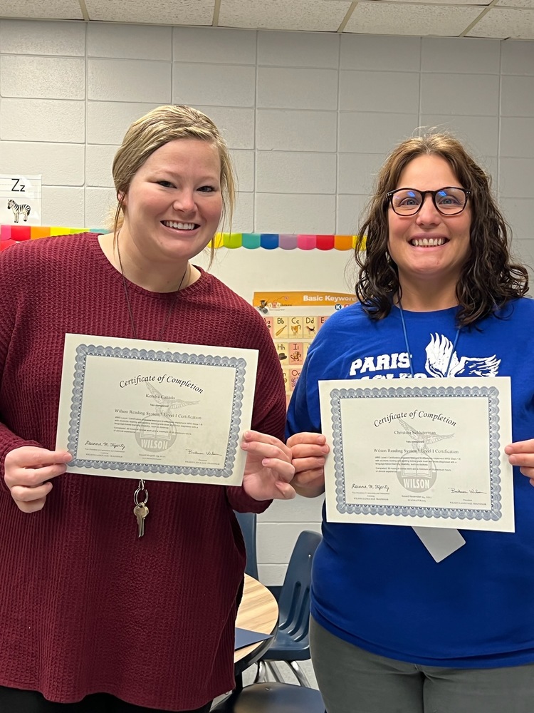 Teachers At Paris Elementary Have Completed Their Wilson Reading