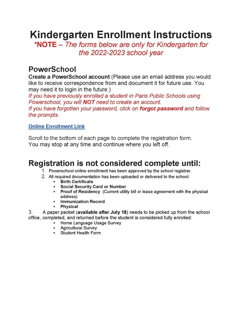 Kindergarten Preregistration