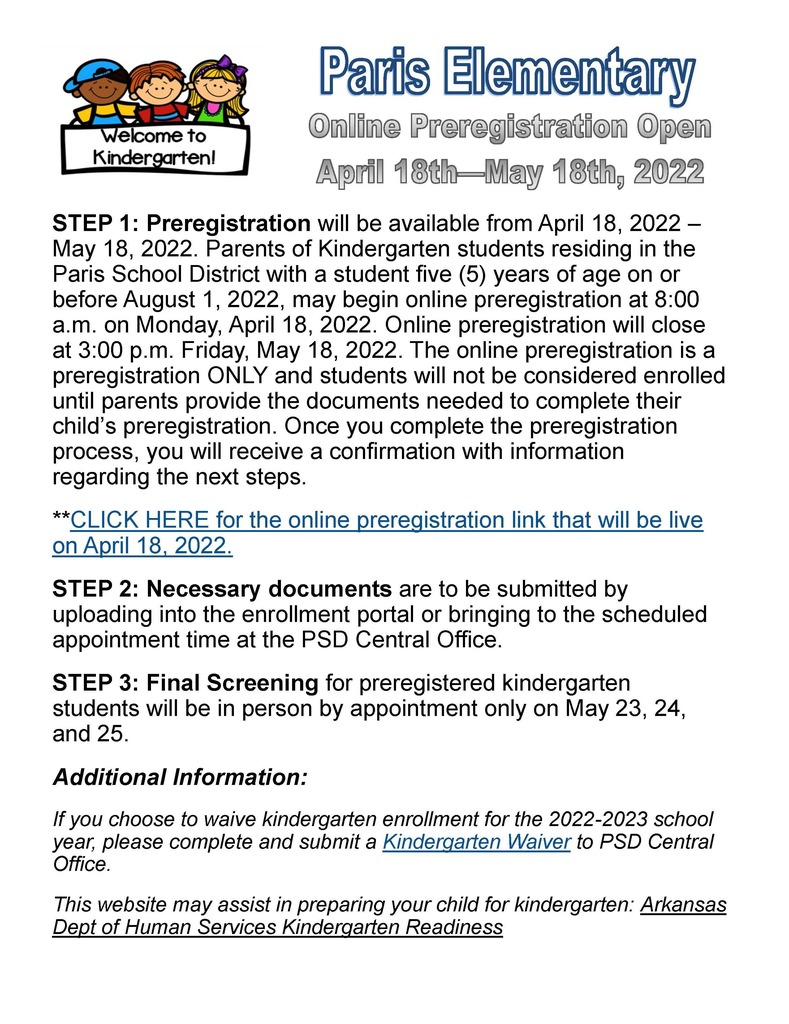 Kindergarten Registration